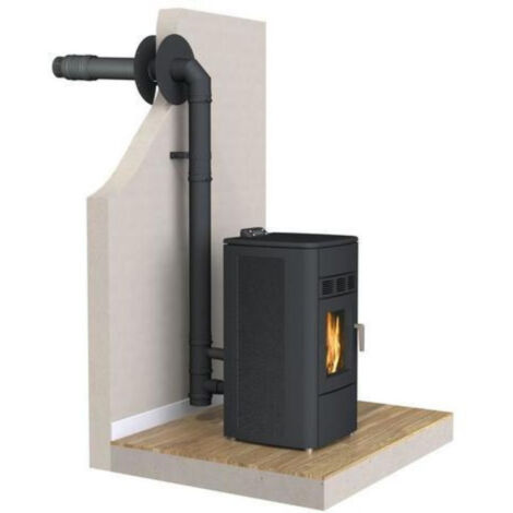 Interstoves – Kit conduit ventouse horizontal pour poêle à granulés – Système double flux concentrique – Évacuation fumées Ø80mm – Installation facile
