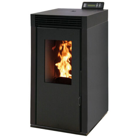 Interstoves – Poêle à granulés étanche 8kW – Rendement 93,80% – Autonomie 21h – Capacité réservoir 17kg – Sortie fumées flexible