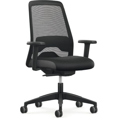 Interstuhl ergonomischer Bürostuhl Every EV25R - Schreibtischstuhl, Bürosessel mit praktischen 2D Armlehnen, bis 120kg, schwarz