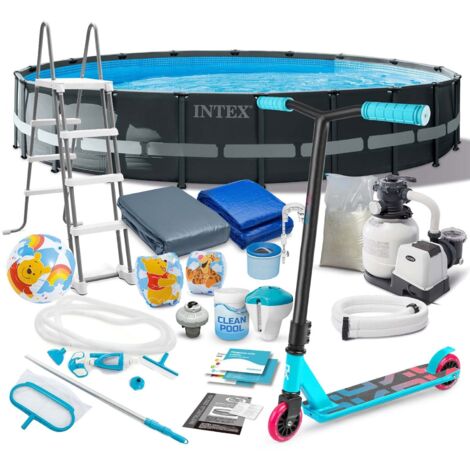 Intex 26334 Rahmen-Gartenpool 610x122cm 20in1 + GRATIS Scooter