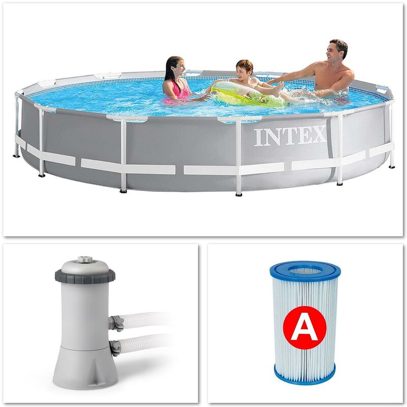 Intex - 26712 Piscine Frame Prism à structure métallique Ø366x76cm