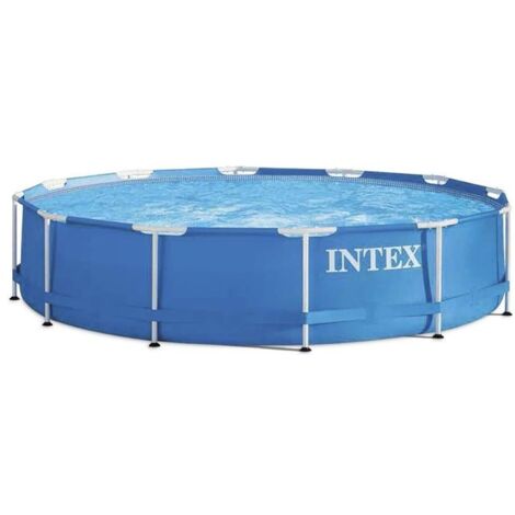 Intex 28212NP – Piscina Fuori Terra Metal Frame Rotonda, Pompa Filtro 2006 L/h, 6503 L, Acciaio e PVC, Blu, 366x76 cm