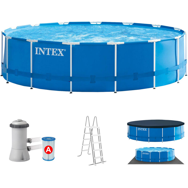 Intex - 28242 Set piscine Metal Frame Ø457x122cm avec accessoires