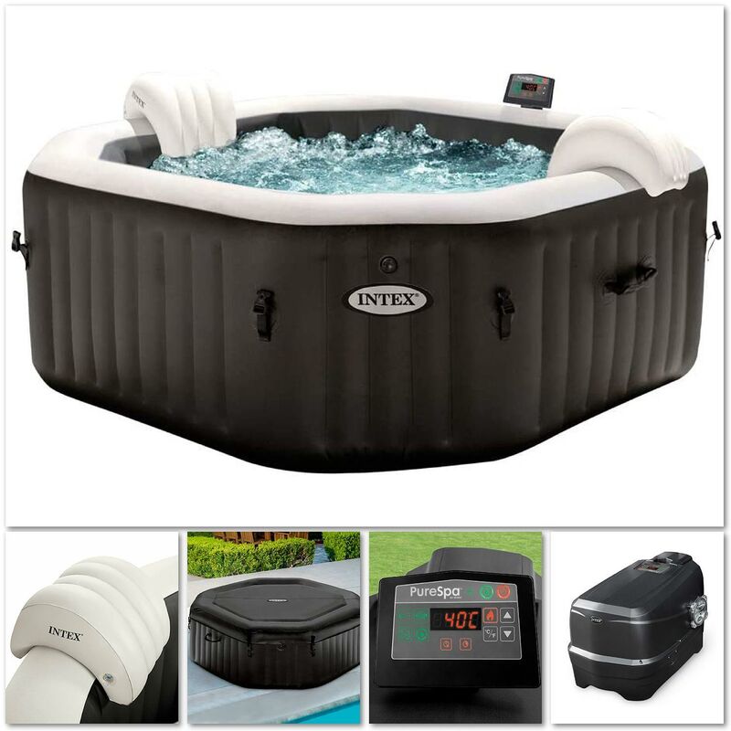 Intex - 28458 Spa Pure Bubble Jet Massage 201x71cm gonflable pour 4 personnes