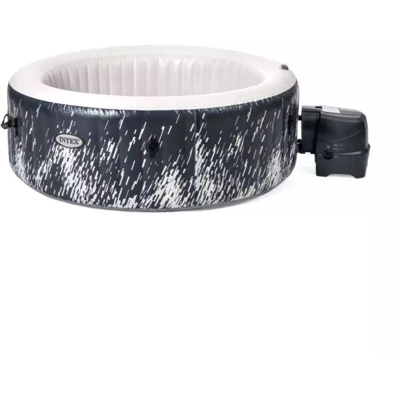 Intex - piscina idromassaggio gonfiabile 'purespa bubble glow deluxe' nero e bianco 4 persone 196x196x71 cm - cod. 28494np