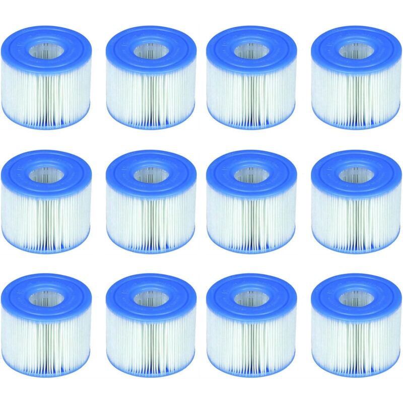 Intex 29001E Lot de 12 Cartouches de Piscine PureSpa Type S1 faciles à Installer Filtre Spa