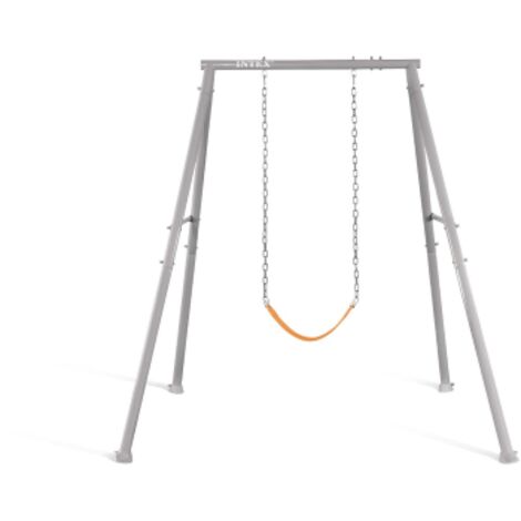 Intex 44114 altalena dondolo per bambini 1 tiro con struttura in acciaio grigia 170x235x200 cm.con sedili intercambiabili