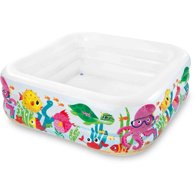 Intex - Piscina gonfiabile quadra aquarium +3 anni - cm.159x159x50h. - peso kg.3,60 (57471)