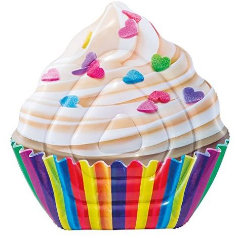INTEX 58770 MATELAS AVEC IMPRESSION RÉALISTE CUPCAKE, 142 X 135 CM