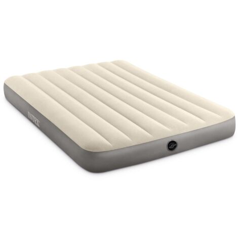 Intex 64103 - Materasso Gonfiabile Matrimoniale Dura-Beam Single-High, PVC, Crema, 152x203x25 cm