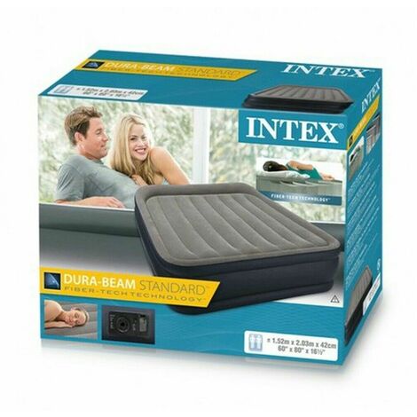Intex 64136 Inflatable Double Mattress with Extra Height and Pump
