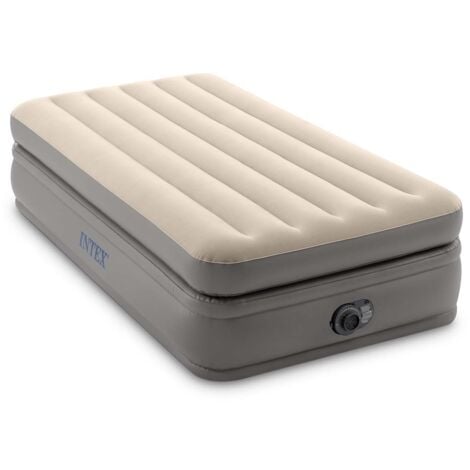 Intex 64162ND - Materasso Gonfiabile Dura-Beam Prime Comfort Singolo, con Pompa Elettrica Incorporata, PVC, Multicolore, 99x191x51 cm