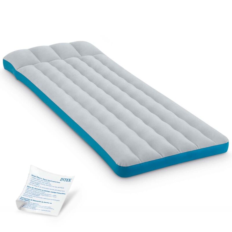 Materasso singolo gonfiabile Intex camping' colore grigio chiaro, 72x189x20 cm - cod. 67998