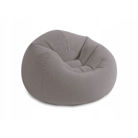 Intex 68579NP - Poltrona Sacco Gonfiabile, Vinile, Grigio, 114x114x71 cm