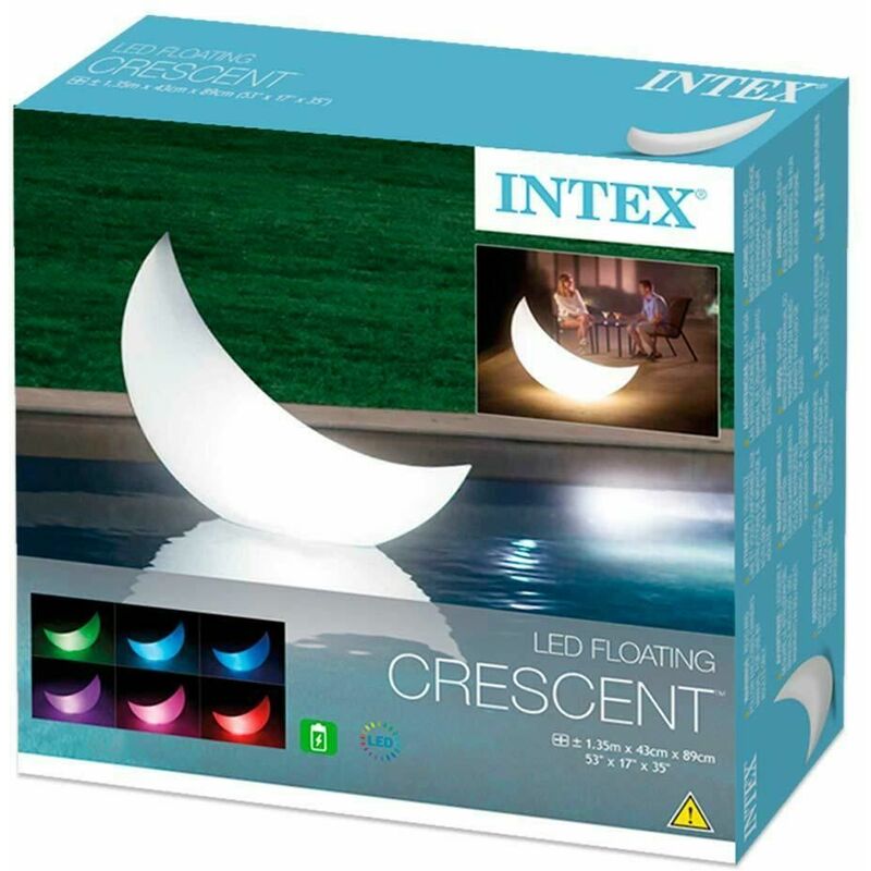 Intex - 68693 Led Floating Halfmoon Garden Lamp/Light Crescent