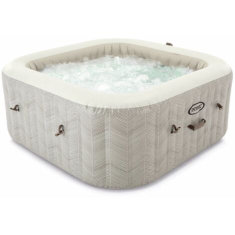 Intex aufblasbarer Whirlpool "PureSpa Chevron Deluxe Square", 196 x 196 x 71 cm