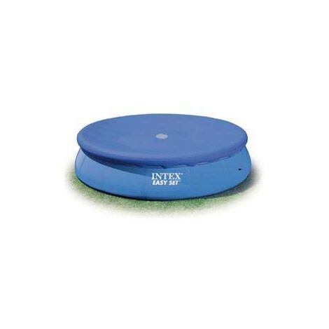 Intex – Bâche de piscine hors sol ronde 4,57m – PVC 160 Micron – Cordon de fixation inclus – Tamis d'écoulement pour éviter l'accumulation d'eau