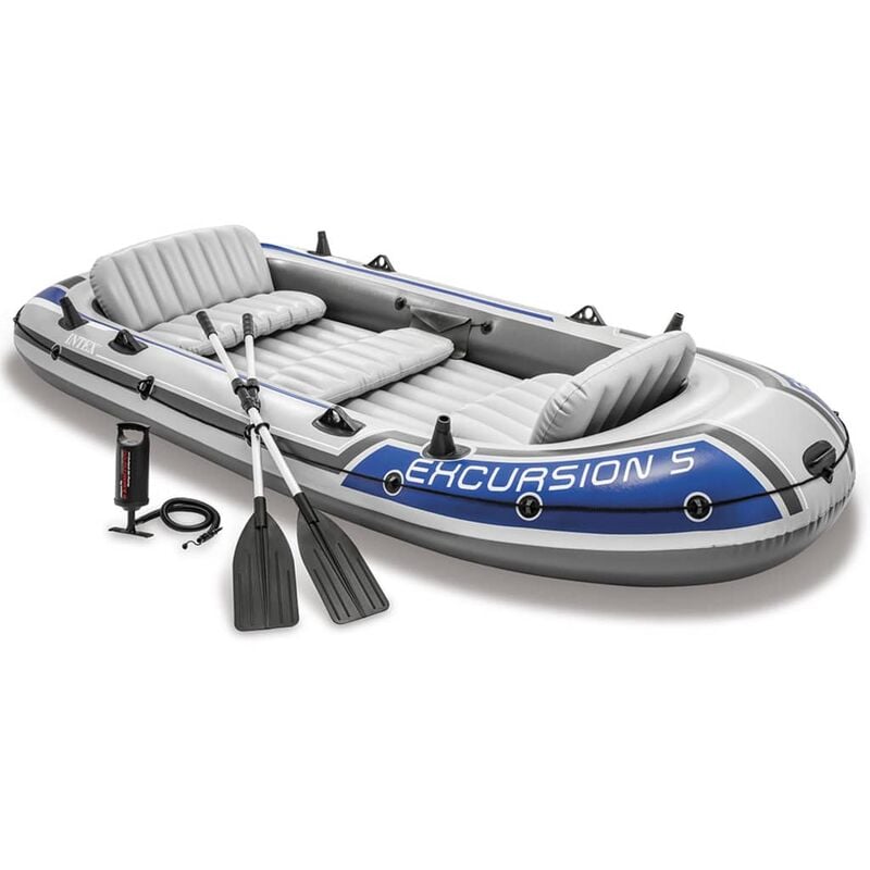 

Intex Barca Hinchable con Remos y Bomba Excursion 5 - Plateado