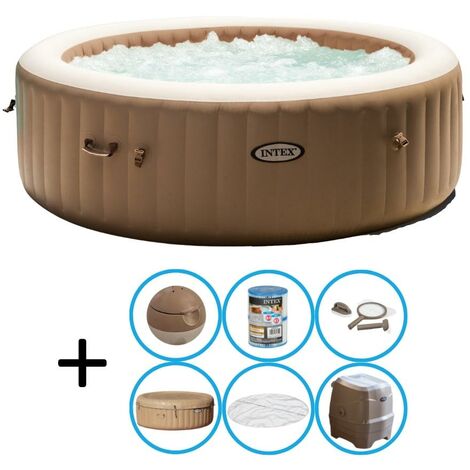 Intex - Bubble Massage - Jacuzzi - 216 x 71 cm - Beige - Avec kit de maintenance - Beige