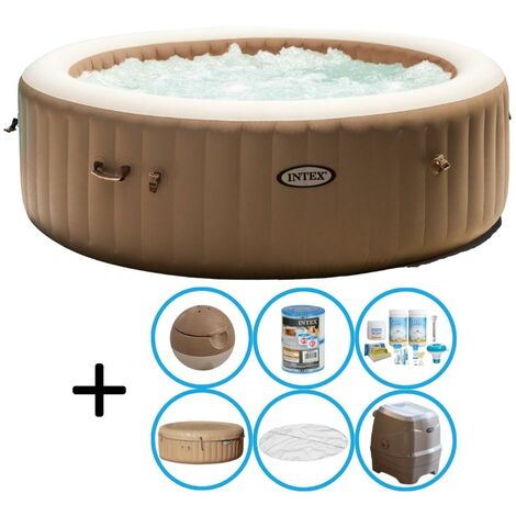 Intex - Bubble Massage - Jacuzzi - 216 x 71 cm - Beige - Paquet d'entretien inclus - Beige