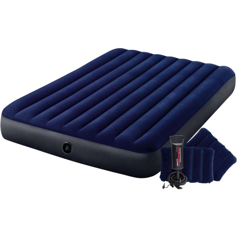 

Intex Cama hinchable Dura-Beam con bomba azul 152x203x25 cm - Azul