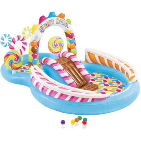 Intex Candy Zone Kids Inflatable Water Play Centre with Slide & Sprinkler