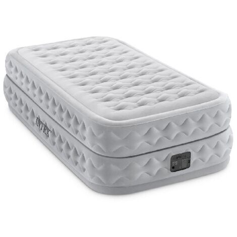 INTEX Colchón individual Supreme Air-Flow - Cama hinchable de aire - para interior - PVC - Gris - 99x191x51 cm