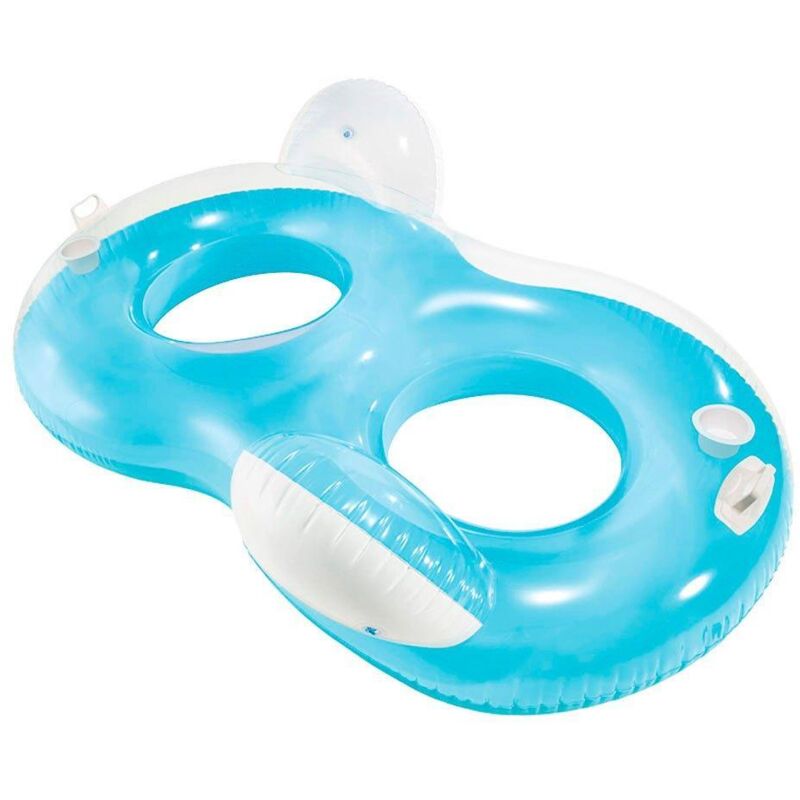 Intex Sillón Inflable Doble Azul Confort Piscina