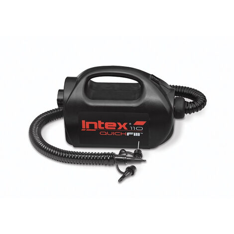 Intex – Gonfleur électrique 12V/220V – Pression max 12 PSI – Débit 400 L/min – 3 embouts adaptables pour tous types de valves