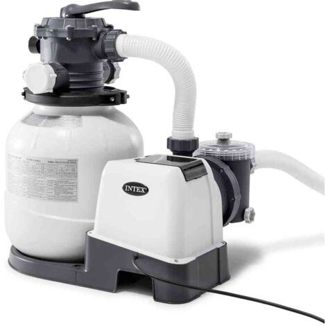 Intex Krystal Clear pompe filtration sable noir blanc