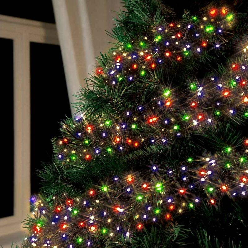 

Eco-xmas - Luces de Navidad exterior Led energía solar batería larga duración panel 100 Led árbol balcón | Multicolor 3