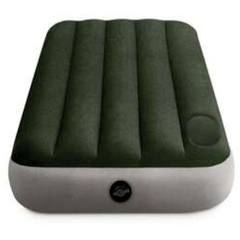 Intex – Matelas gonflable 1 personne 191 x 76 x 22 cm – Vinyle floqué rayonne – Gonfleur à pied inclus – Technologie Fiber Tech