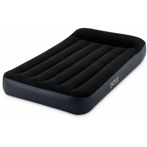 Intex – Matelas gonflable 1 place 191 x 99 x 25 cm – Technologie Fiber Tech – Oreiller intégré – Gonfleur électrique 220V