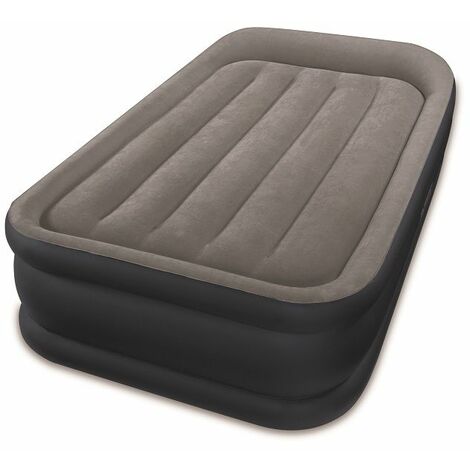 Intex – Matelas gonflable électrique 1 personne 191 x 99 x 42 cm – Technologie Fiber-Tech – Flocage doux – Gonfleur électrique intégré