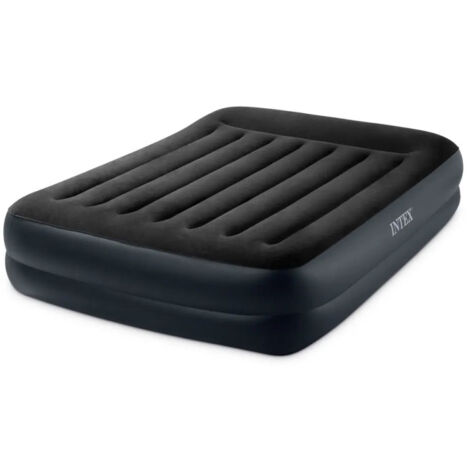 Intex – Matelas gonflable électrique 2 places – Dimensions L. 203 x l. 152 x H. 42 cm – Gonfleur électrique intégré – Sac de transport inclus
