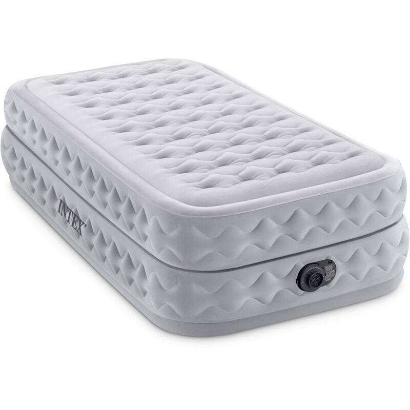 Materasso singolo autogonfiante 'airbed dura-beam supreme air-flow' colore grigio chiaro con pompa integrata, 99x191x51 cm - cod. 64488nd