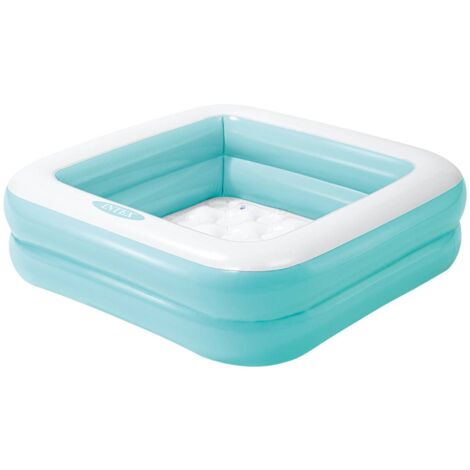 Intex – Pataugeoire carrée rembourrée 86x25cm – PVC bleu – Volume 100L – Pour enfants – Facile à installer et à ranger