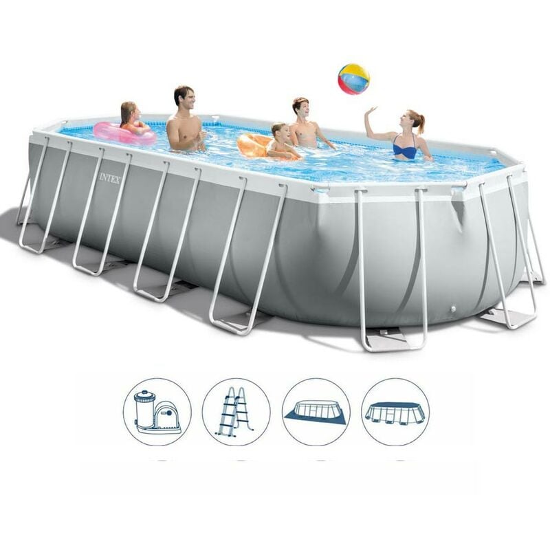 26798 Piscina Prisma Metal Frame Ovale Filtro A3 610X305X122H - Intex