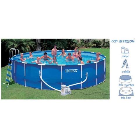 Intex Piscina Fuoriterra Tonda 549x122cm Con Accessori