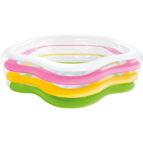 Intex – Piscine enfant gonflable étoile 185 x 180 x 53 cm – Capacité 466 L – Vinyle 0.30 mm – Pour baignade en famille
