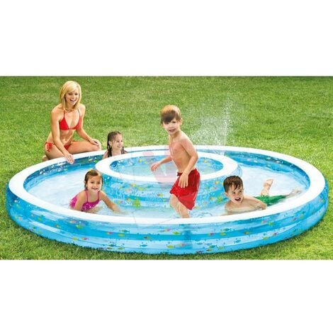 Intex PISCINE GONFLABLE RONDE BABY FISH DOUBLE cm, 279x36 h (lt, 990+232)