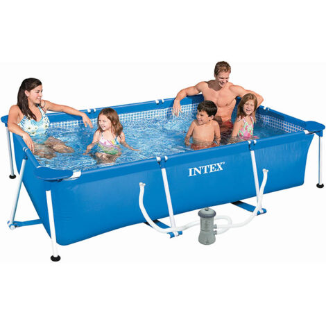 Intex – Piscine tubulaire rectangulaire 300 x 200 x 75 cm – Volume 3,8 m³ – Liner triple épaisseur – Montage rapide en 30 minutes