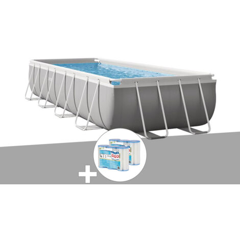 Intex – Piscine tubulaire rectangulaire 4,88 x 2,44 x 1,07 m – Volume 10,90 m³ – Filtration à cartouche 2,7 m³/h – Montage rapide en 60 min