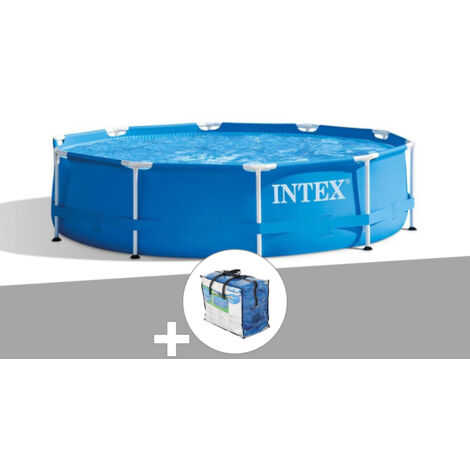 Intex – Piscine tubulaire ronde 3,05 x 0,76 m – Structure métal – Volume 4,30 m³ – Filtration à cartouche – Montage rapide en 30 min