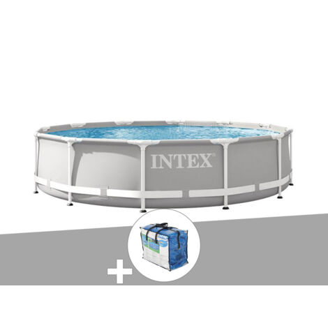Intex – Piscine tubulaire ronde 3,66 m – Hauteur 0,76 m – Volume 6,50 m³ – Filtration à cartouche incluse – Montage rapide en 30 min