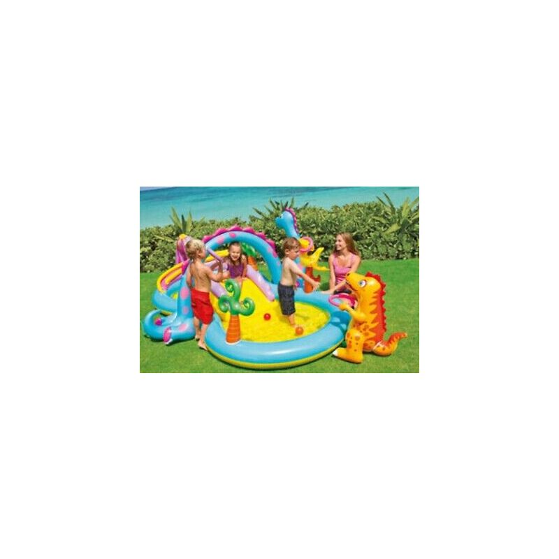 Gioco gonfiabile piscina intex playcenter jungle dinoland cm 333x229x112h