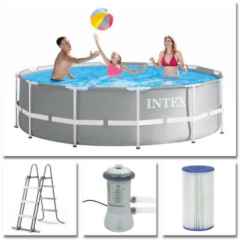 Intex Prism Frame Stahlpool grau 3,66x0,99 m