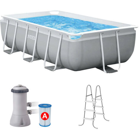 Intex Prisma Frame Rechteckpool Grau 300x175x80 cm