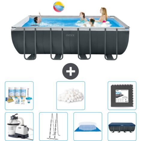 Intex rechteckiger Ultra XTR-Rahmenpool – 549 x 274 x 132 cm – Inklusive Zubehör CB43