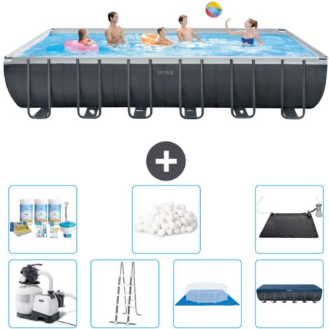 Intex rechteckiger Ultra XTR-Rahmenpool – 732 x 366 x 132 cm – Inklusive Zubehör CB44